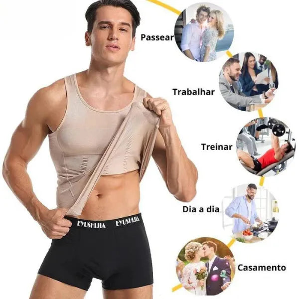 Regata Modeladora de Compressão Masculina - SlimFlex (COMPRE 1 LEVE 2)
