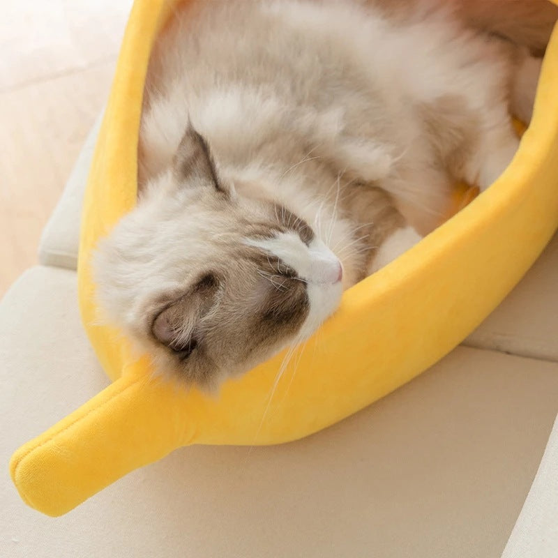 Banana Bed - Cama de Gato e Cachorro Estilo Banana