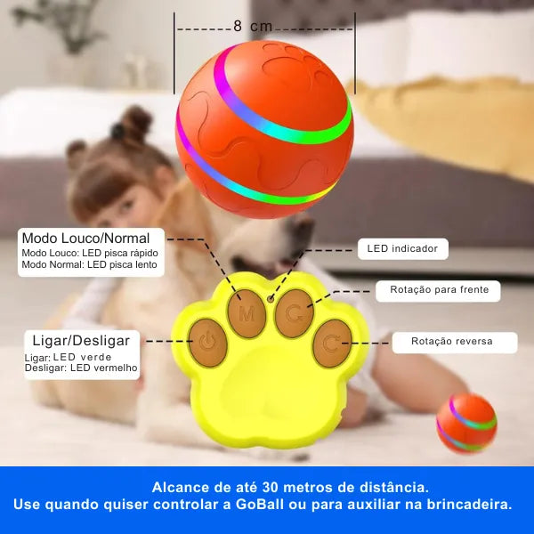 GoBall - Bola Interativa de Rolagem Automática (Controle Remoto de Brinde)