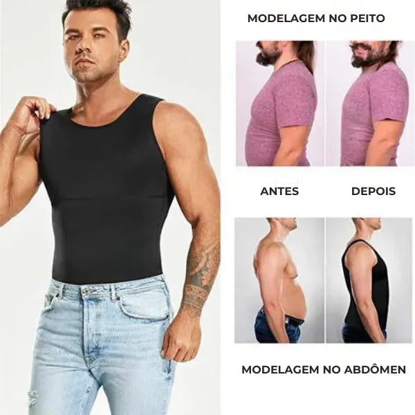 Regata Modeladora de Compressão Masculina - SlimFlex (COMPRE 1 LEVE 2)