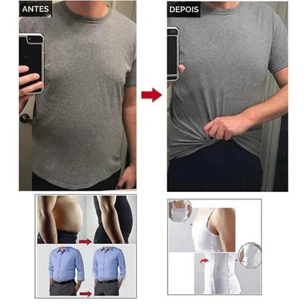 Regata Modeladora de Compressão Masculina - SlimFlex (COMPRE 1 LEVE 2)