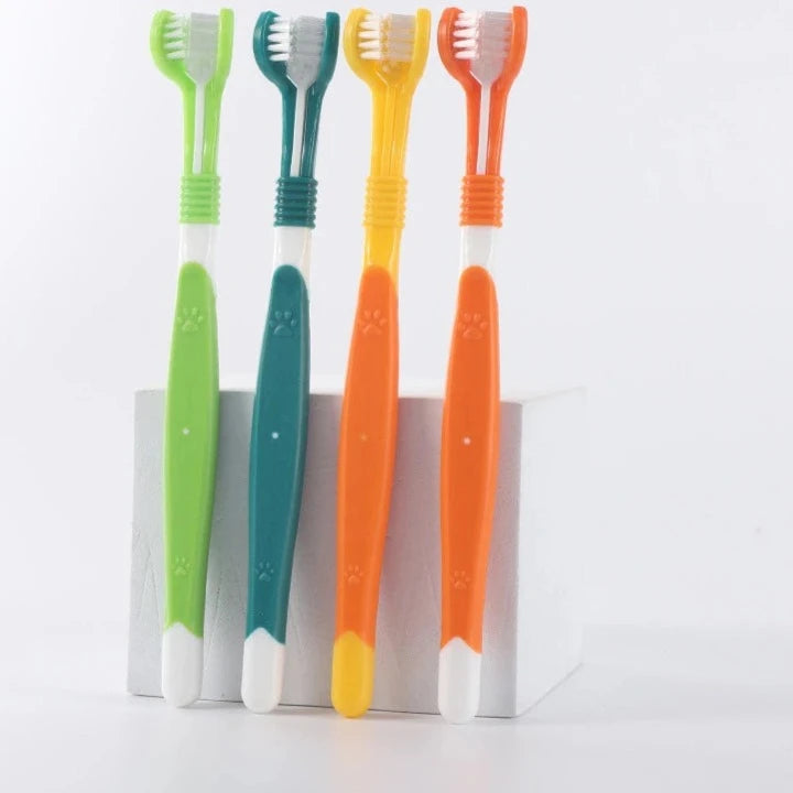 Escova de Dente para Pet Cabeça Tripla  - Compre 1 Leve 4