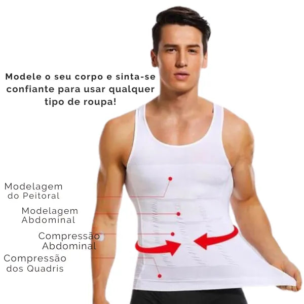Regata Modeladora de Compressão Masculina - SlimFlex (COMPRE 1 LEVE 2)