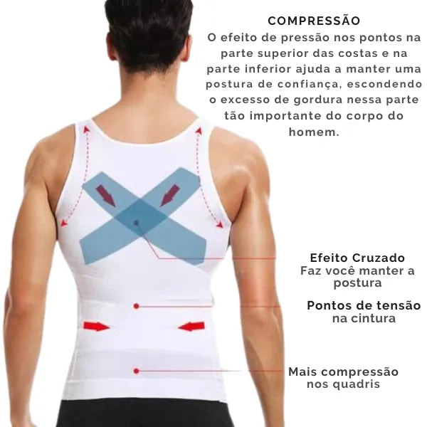 Regata Modeladora de Compressão Masculina - SlimFlex (COMPRE 1 LEVE 2)