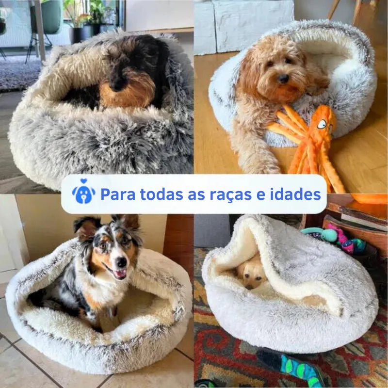 Cama Casulo Aconchegante® Para Cães e Gatos