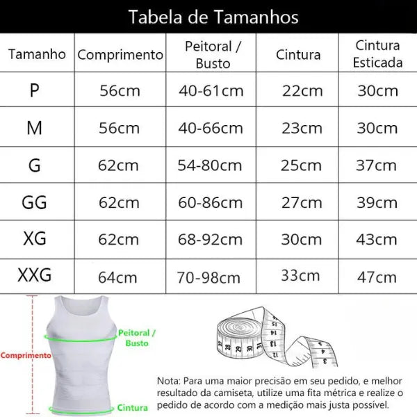 Regata Modeladora de Compressão Masculina - SlimFlex (COMPRE 1 LEVE 2)