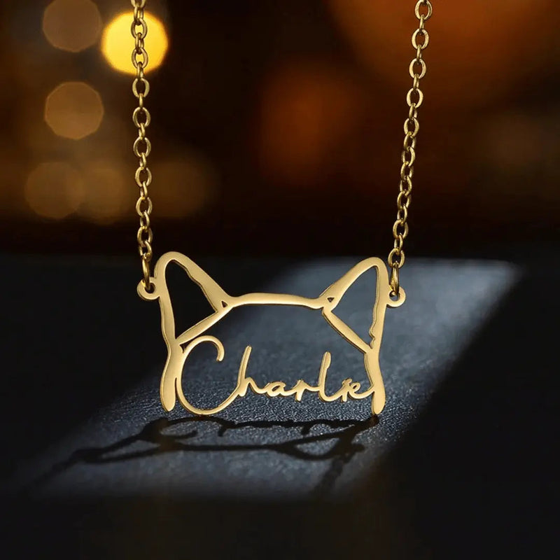 Colar Personalizável Orelha de Cachorro e Gato + Brinde Caixinha