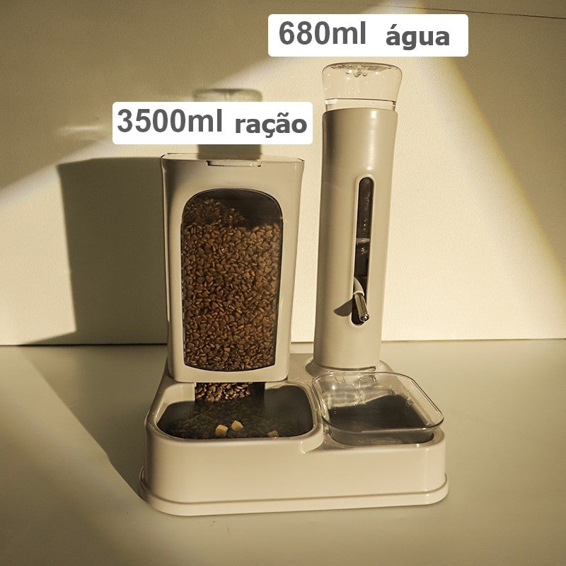 Comedouro e Dispensador de Água Anti-molhamento Fogui com Dispenser