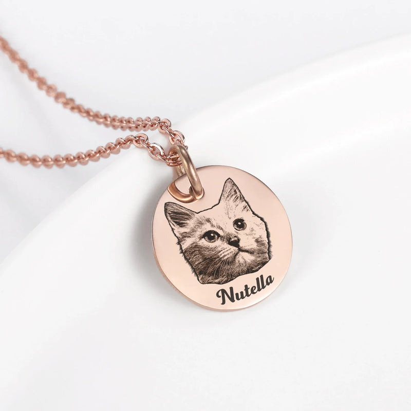 Colar Personalizável com Foto e Nome para Pet em Aço Inoxidável (GRAVAÇÃO DE NOME À LASER GRÁTIS HOJE)