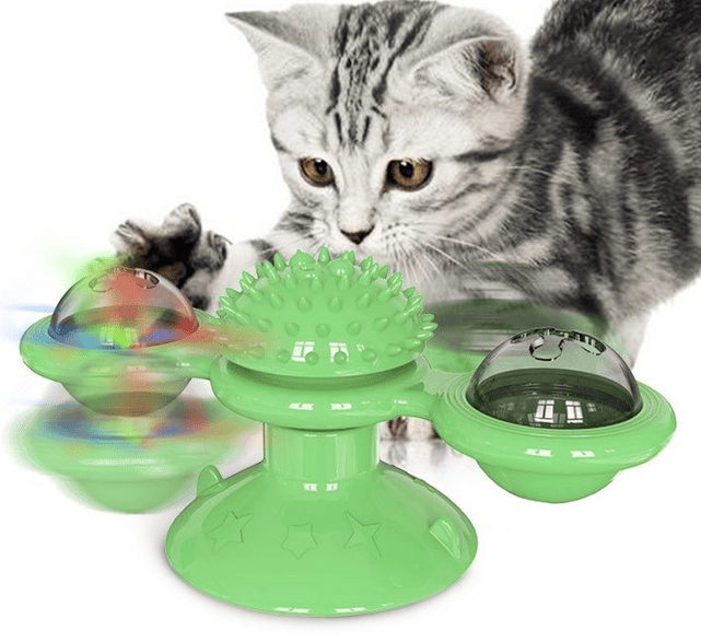 Brinquedo Interativo para gatos | Plataforma giratória + Catnip e Coçador - Ideia Shopping